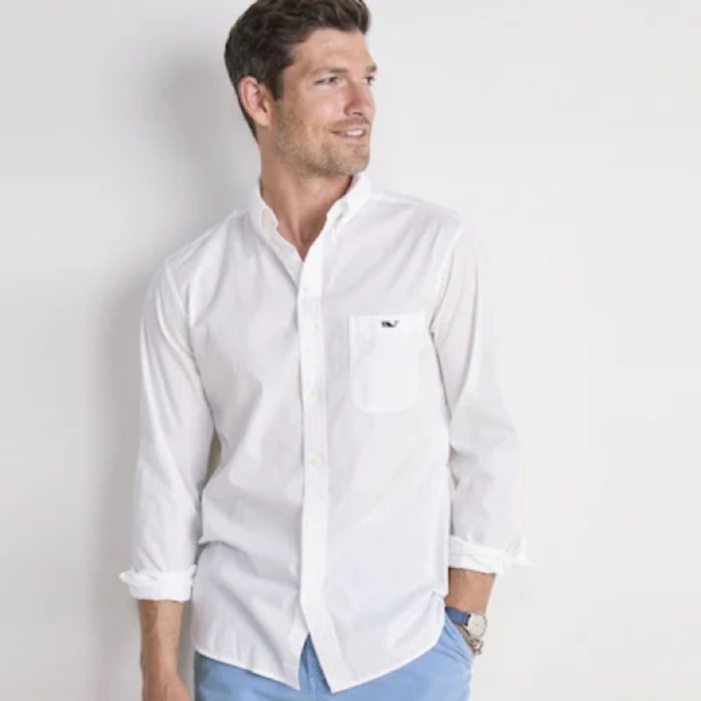 Vineyard Vines by Shep & Ian Slim Fit Tucker Shirt White Button-Down Men’s Large